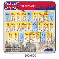 Стенд Английский алфавит в кабинет английского,карта (синий кант)